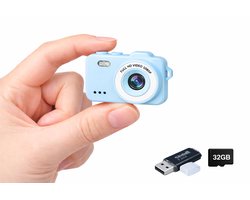 PersonalClick Mini V78 Camera – Full HD Sleutelhanger Camera – Inclusief Micro SD-kaart 32GB en USB-stick – Compacte Draagbare Mini Camera - Kinder camera - Blauw