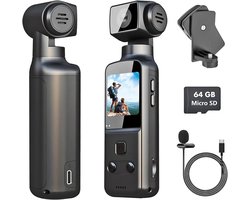 Pocket Camcorder - Met Microfoon - WiFi Vlogging Camera - Nachtzicht - Draagbare - YouTube Video Camera - 4K