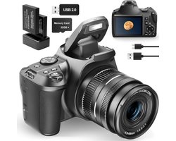 Professionele Digitale Camera – Fotocamera – Handycam – Camcorder – Vlog Camera voor Beginners – Compact – Ultra HD – 40x Zoom – Complete Set