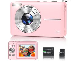 RFWR® Compacte 1080p Digitale Fotocamera met 44MP, 2,4 inch LCD en 16x Zoom voor Kinderen en Studenten