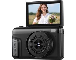SnelShoppen - 4K 64MP Digitale Camera - 16X Zoom Compact Camera met 2 Inch Flip Display voor Beginners en Tieners - Mini Retro Vlog Camera zonder SD K
