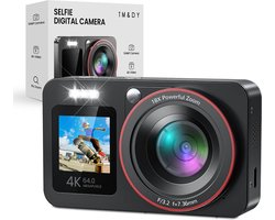TM&DY 4K Digitale Camera – 64MP - met 2 Schermen – Compact Camera – Vlog Camera – Inclusief 32GB - Fototoestel - Fotocamera