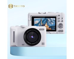 TRESTO - 4K Digitale Camera - 64 MP 18x Digitale Zoom - Autofocus Videocamera met 3 Inch Flip-scherm - Compacte Anti-shake Vlogcamera - voor Live Streaming Reisfotografie - 64 MP - Autofocus