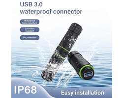 USB 3.0 Waterdichte Plug – IP68 Geclassificeerde USB-poort naar Bus Waterdichte Koppelaar voor Betrouwbare Gegevensoverdracht en Opladen in de Buitenlucht