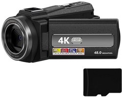 Videocamera 4K/48MP/16x zoom/IR nachtzicht/afstandsbediening/32GB kaart