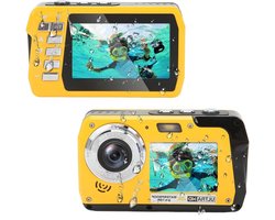 Waterdichte Onderwatercamera's Full HD 4K 56MP Videorecorder - Selfie Dubbele Schermen - 18x Digitale Zoom - Zaklamp voor Snorkelen Surfen Zwemmen .