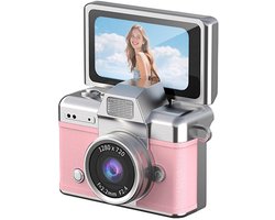Ynkkvre - Mini Sleutelhanger Camera - Digitale Camera - Fototoestel - Compact Camera - Vlog Camera - 1.47-inch Draaibaar IPS Scherm - 1080P Retro Video - USB-C Oplaadbaar - Ultralicht 90g Design - Roze