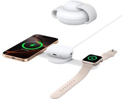Anker Charging MagGo 3 - In-1 Vouwbare Draadloze Snellader - 15W - Qi2 - Gecertificeerd - Opvouwbaar en Draagbaar - Wit