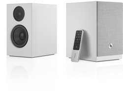 Audio Pro A28 W Smart Multiroom Actieve Boekenplank Luidsprekers - Audio Pro Multiroom (Linkplay) - Ruimtecorrectie - 2x75W Speakers - Wit