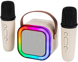 BLOW Karaoke RGB Bluetooth Speaker + 2 Microfoons 10W – BT 5.3 – 5V – USB-C – Beige