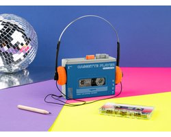 BLUETOOTH AUTO REVERSE CASSETTE SPELER- BLAUW