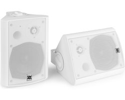 Bluetooth speakers - Power Dynamics DS50AW 100W speakerset met Bluetooth en AUX ingang - Auto-on functie - Incl. muurbeugels - Wit