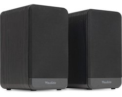 Boekenplank speakers - Audizio BS10 actieve speakerset - HiFi speakers met Bluetooth - 80W - Zwart