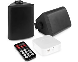 Buitenspeakers - Power Dynamics Bluetooth speakerset met 2 speakers voor buiten (5 inch) voor tuin, terras, etc. - Zwart