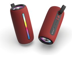 Denver Bluetooth Speaker Draadloos - Lichteffecten - Muziek Box - AUX - TWS Pairing - BTL360 - Rood