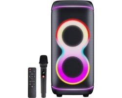 Denver Bluetooth Speaker Party box - Discolichten - Partyspeaker incl. draadloze microfoon & afstandsbediening - Luidspreker - BPS370