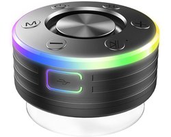 Douchespeaker Waterdichte Speaker Bluetooth – IPX7 Waterbestendige Speaker Klein met Zuignap & LED – Draadloze Bluetooth Mini Speaker met Handsfree Bellen & Lange Batterijduur