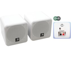 E-Audio Witte 4 inch full range mini opbouw luidsprekerset 80 watt