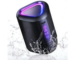 Fokelyi S1 Bluetooth Speaker 24W- Draadloze Muziek BoxTot - IPX7- TWS Pairing - Bluetooth 5.4- Draagbare Draadloze Speaker met RGB Lichtshow -Mini Bluetooth Speaker - IPX7 Waterproof - RGB-verlichting - Draagbaar - Zwart