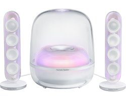 Harman Kardon SoundSticks 5 - 2.1 Design Speaker Set met Subwoofer - Bluetooth Luidsprekersysteem - Transparante Dome - Desktop & Home Audio - Wit