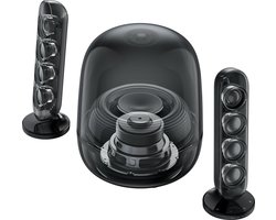 Harman Kardon SoundSticks 5 - 2.1 Design Speaker Set met Subwoofer - Bluetooth Luidsprekersysteem - Transparante Dome - Desktop & Home Audio - Zwart