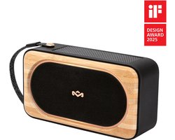House of Marley Roots Solar bluetooth speaker - Draadloze compacte speaker - Ingebouwde Flesopener - Solar Powerbank - Waterproof - 19 uur Batterijduur - Gemaakt van Duurzame Materialen - Zwart