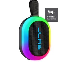 JLab Pop Mini Bluetooth Speaker Draadloos - Draagbare Muziekbox - 8 uur Batterijduur - 5 Watt - IPX6 Waterproof - Multipairing - Instelbare Party Lights - App Equalizer - Zwart