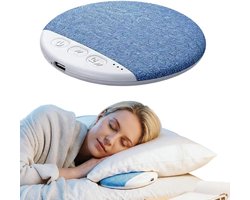 Kussenspeaker, nieuwe draagbare mini-kussenspeaker uit 2026, beengeleidingskussenspeaker met timerfunctie, slaapkussenspeaker, slaaphulpmiddel (blauw).