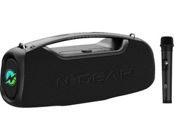 N-GEAR NRG500 - Bluetooth Speaker - Partybox met Verlichting & Microfoon - IPX5 Waterdicht - Zwart