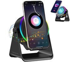 Namajunas - 5-in-1 Wireless Mini RGB Speaker - Telefoonhouder - Telefoonhouders Auto - Magnetisch - Bluetooth Speaker - Draadloze Oplader - Wireless charger - GSM Lader - 360° verstelbare houder voor iPhone/Android/iPad/Samsung - Cadeau