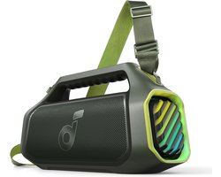 NEW soundcore Anker Boom 2 Plus Buitenluidspreker, bluetooth, 140 W, 2+2 kanalen, BassUp 2.0, 20 uur, snel opladen, IPX7-waterdicht, RGB-verlichting, USB-C, powerbank, voor kamperen, strand, tuin- Groen
