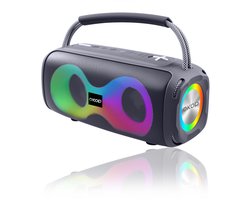 OKOP Bluetooth speaker - Draadloze muziek box - Draagbaar - Verlichting - 2x5W - Verschillende kleuren - RGB LED - Zwart