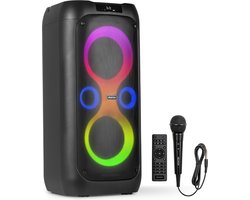 Partybox - Fenton Core130 - Bluetooth speaker met lichteffecten - Met microfoon en oplaadbare accu