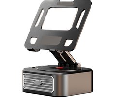 PULUZ Draadloze Bluetooth-luidspreker, mobiele telefoonhouder, tablethouder, 3-in-1 multifunctionele opvouwbare standaard met ingebouwde luidspreker, 360 graden verstelbare standaard voor mobiele telefoons en tablets, draagbaar en antislip ontwerp