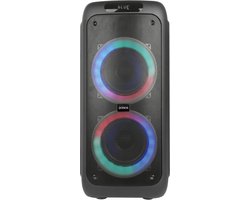 QONOS Bluetooth Speaker Partybox - Draadloos - 1 Microfoon - LED Verlichting - Karaoke - Radio - 120W - Zwart