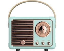 Retro bluetooth luidspreker - vintage luidspreker met klassieke antieke stijl - luid volume - draadloze Bluetooth 5.0-verbinding - bluetooth luidsprekers boxen - blauw