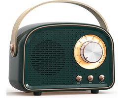 Retro-Bluetooth-Speaker-Draagbare-Radio-FM-Vintage-Luidspreker-Oplaadbaar-8-Uur-Speeltijd-Hout-Look