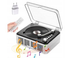 Retro CD Speler - Bluetooth Speaker - Meerdere afspeelmodi - Met Draadloze Verbinding & Afstandsbediening - Wit - AUX & FM Radio - Voor Huis & Slaapkamer