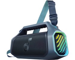 soundcore by Anker Speaker Boom 2 Plus – Bluetooth Speaker – 140W Geluidsvermogen – BassUp 2.0 Technologie – 20 Uur Speeltijd – IPX7 Waterdicht – RGB Verlichting – USB-C – Powerbankfunctie – Blauw