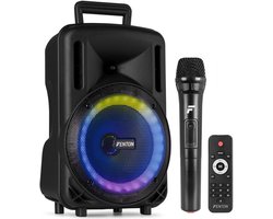 Speaker Bluetooth - Fenton FT08LED MK2 karaoke box met LED’s, accu en microfoon - Voor huisfeestjes