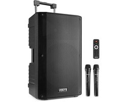 Speaker met Bluetooth - Vonyx VSA700 - 1000 Watt - Partybox met 2 microfoons - MP3 - USB - SD