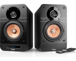 Teufel ULTIMA 25 ACTIVE - Bluetooth boekenplankspeakers met geïntegreerde AV-receiver - Dolby Audio - DAB+ /FM-radio - Bluetooth 5.0 aptX - HDMI ARC CEC - Night Black