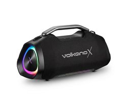 VolkanoX Ignite Ultra Bluetooth Speaker - Muziek box - 180W Partybox met RGB Verlichting - Spatwaterdicht - FM Radio - TWS - Zwart
