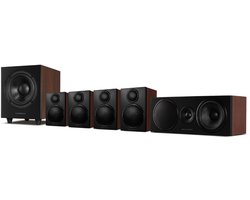 Wharfedale DX-3 5.1 Surround Set Home Cinema – Speaker Set met 8" Subwoofer – Passieve Speakers – Surround Systeem – Walnoot