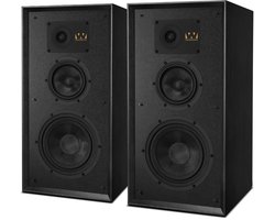 Wharfedale Super Linton Drie-weg Standmount - Kevlar Woofer - AMT Tweeter - Hoogwaardige Geluidskwaliteit - Zwart