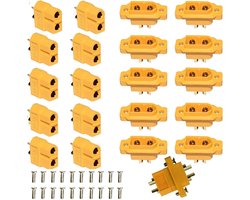 10 Pairs XT60E-M Batterijconnectoren, Geschikt voor RC Model Vliegtuigen en FPV Racing Drones