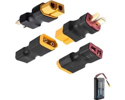 4-Pack XT60 Plug Adapters voor RC Lipo Batterijen, Opladers en Quadcopter Verbindingen - Ideaal voor Drones en Modelauto's
