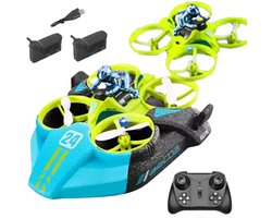 4DRC 3-in-1 RC Drone, Boot & Auto – Mini Quadcopter met 2 Accu’s – Afstandsbediening 2.4 GHz – Groen/Blauw – Geschikt vanaf 14 Jaar