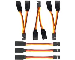 6 Stuks Servo Verlengers voor RC, 75mm Servo Extension Kabel, Y-Kabel 1 naar 2, 3-Pin JR Male en Futaba Female voor Drones, Helicopters en RC Auto's