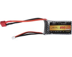 850mAh RC Racing Drone LiPo-batterij met T-stekker, 11.1V 25C 3S Lithiumbatterijvervanging voor FPV Racing Drone Quadcopter